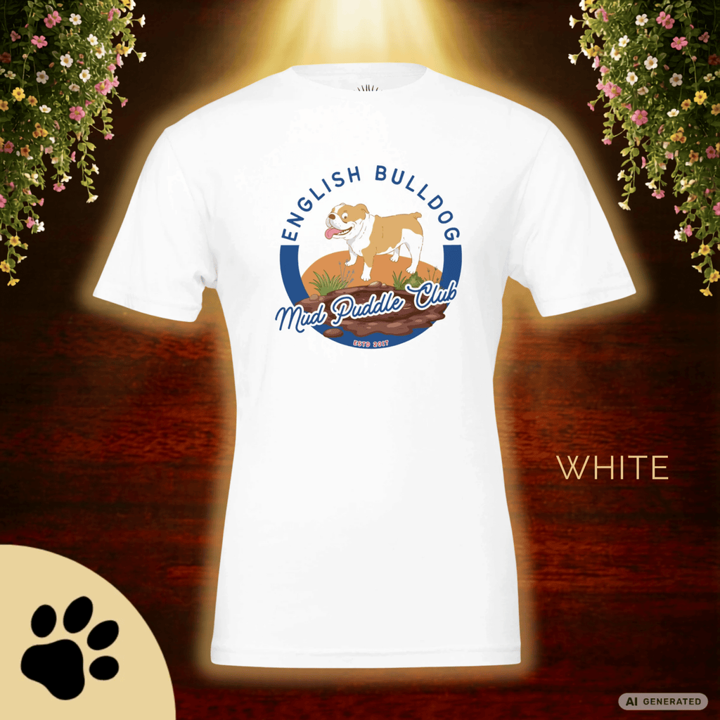Englische Bulldogge T-Shirt – Lustiges Hundeshirt „Mud Puddle Club“ | Bulldog Lover Shirt Premium Unisex Crewneck T-shirt | Bella + Canvas 3001 - Sunbeamstore
