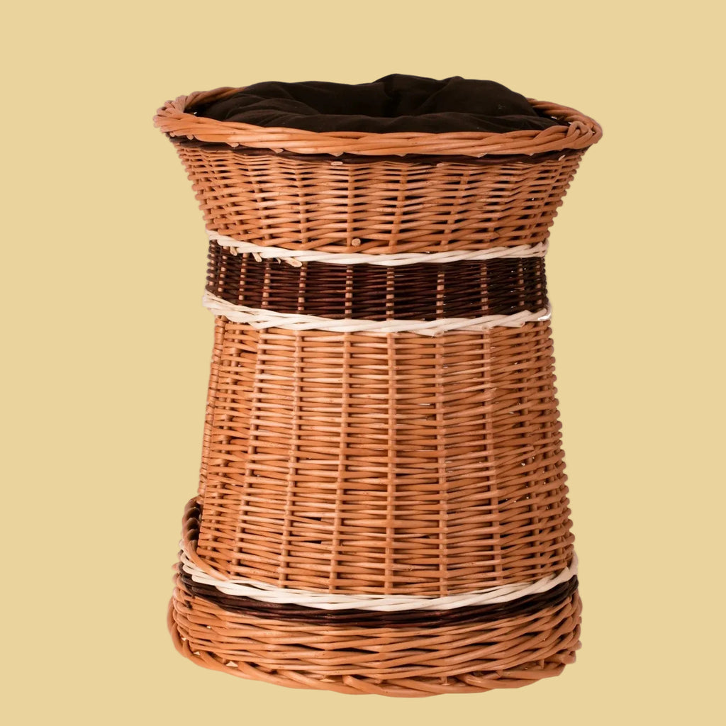 Erif Wicker handgeflochtenes Katzenhaus mit Kissen - Sunbeamstore