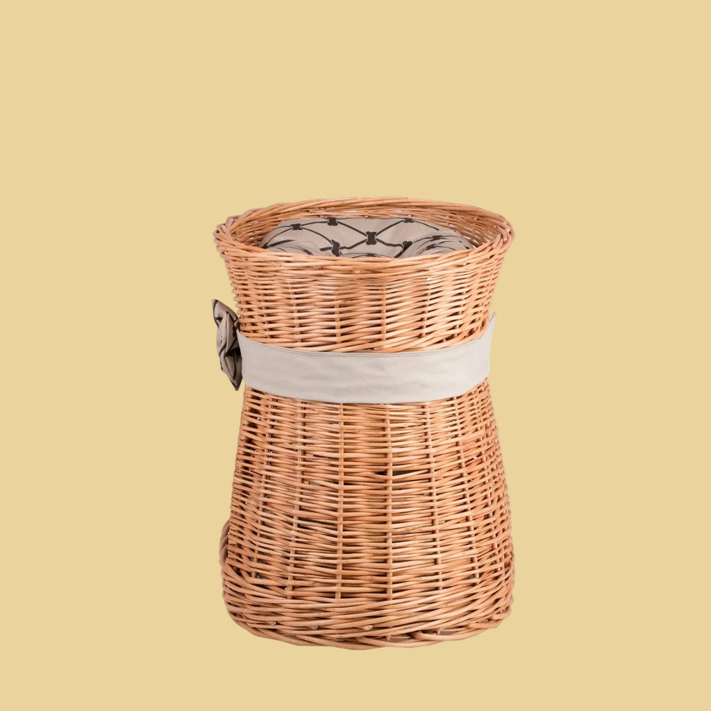 Erif Wicker Katzenhaus mit beigem Kissen - Sunbeamstore