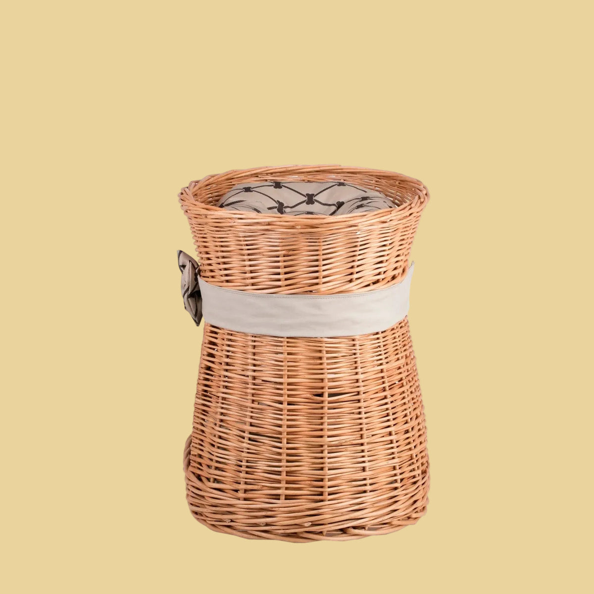 Erif Wicker Katzenhaus mit beigem Kissen - Sunbeamstore