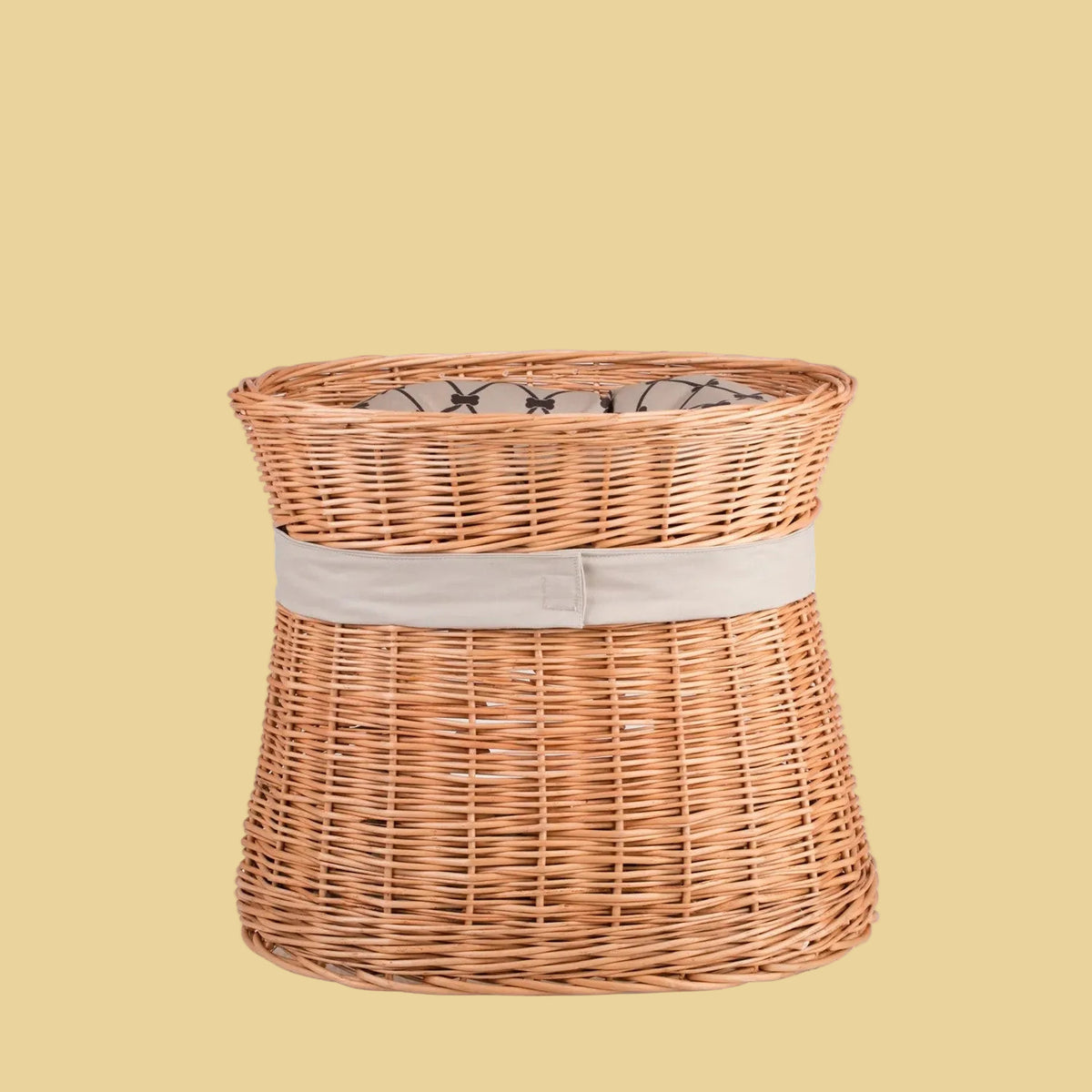 Erif Wicker Katzenhaus mit beigem Kissen - Sunbeamstore
