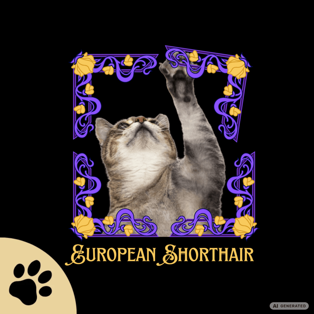 Europäisch Kurzhaar Katzen T-Shirt Damen | European Shorthair Cat Shirt | Cat Lover Shirt | Geschenk für Katzenliebhaber - Sunbeamstore
