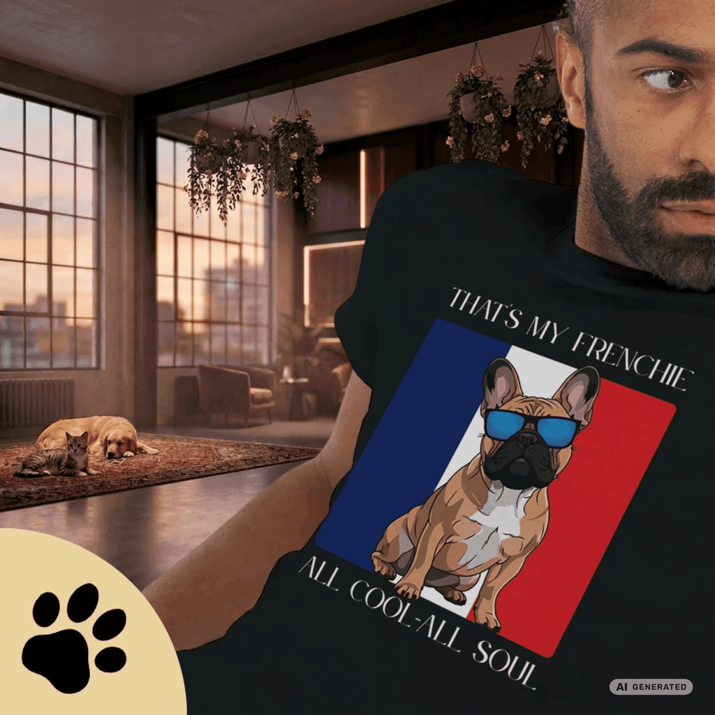 Französische Bulldogge T-Shirt – „That’s My Frenchie“ Cool Dog Shirt Premium Unisex Crewneck T-shirt | Bella + Canvas 3001 - Sunbeamstore