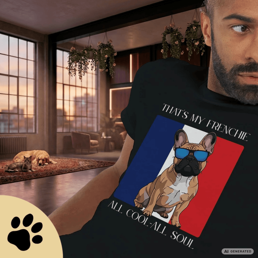 Französische Bulldogge T-Shirt – „That’s My Frenchie“ Cool Dog Shirt Premium Unisex Crewneck T-shirt | Bella + Canvas 3001 - Sunbeamstore