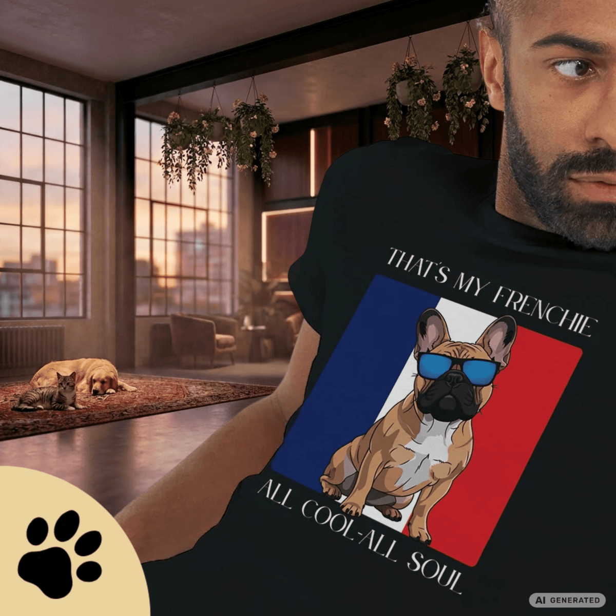 Französische Bulldogge T-Shirt – „That’s My Frenchie“ Cool Dog Shirt Premium Unisex Crewneck T-shirt | Bella + Canvas 3001 - Sunbeamstore