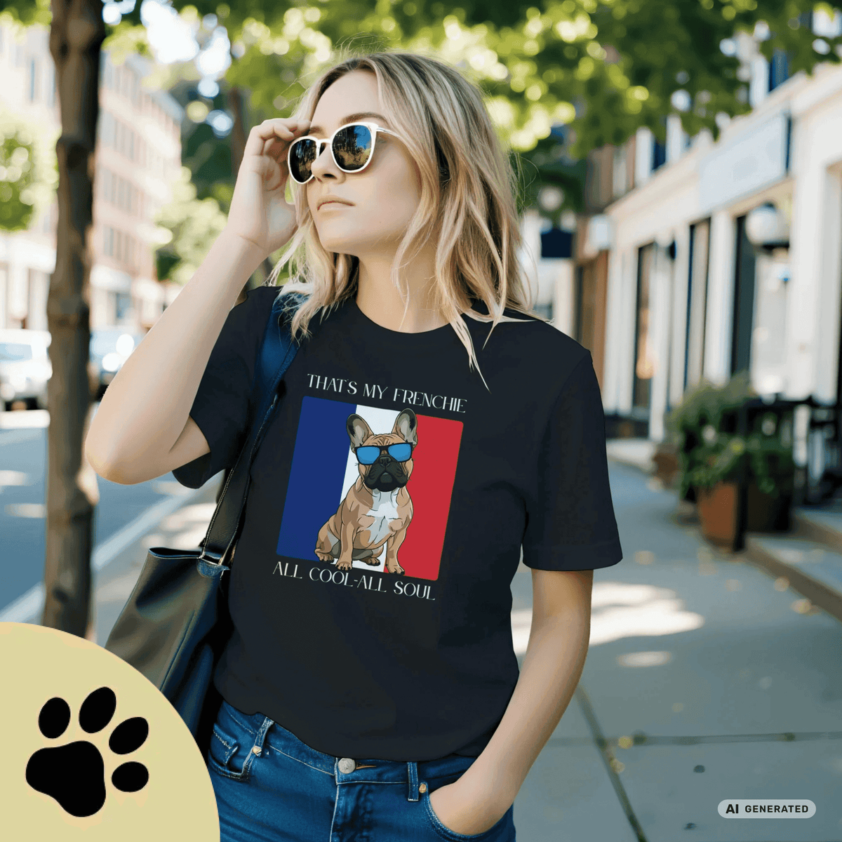 Französische Bulldogge T-Shirt – „That’s My Frenchie“ Cool Dog Shirt Premium Unisex Crewneck T-shirt | Bella + Canvas 3001 - Sunbeamstore