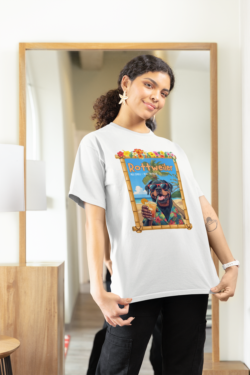 Funny Rottweiler T-Shirt – Cool Dog Lover Shirt with Summer Vibes Unisex