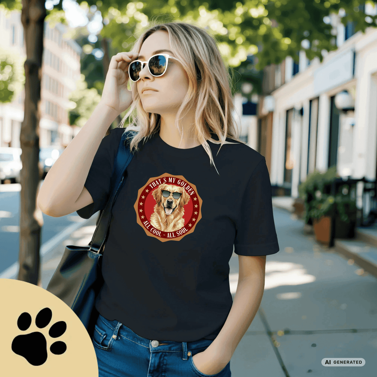 Golden Retriever T-Shirt – Lustiges Hundeshirt „That’s My Golden“ | Dog Lover Geschenk Premium Unisex Crewneck T-shirt | Bella + Canvas 3001 - Sunbeamstore
