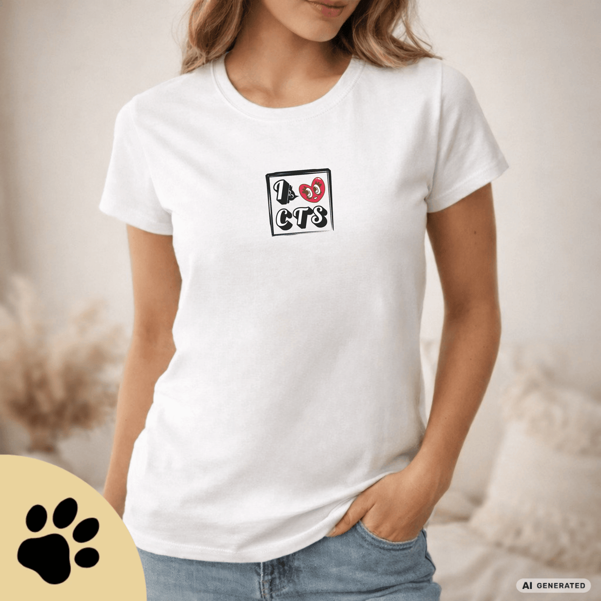 I Love C(A)TS – Minimalistisches Damen T-Shirt | Gildan Softstyle® 64000L - Sunbeamstore