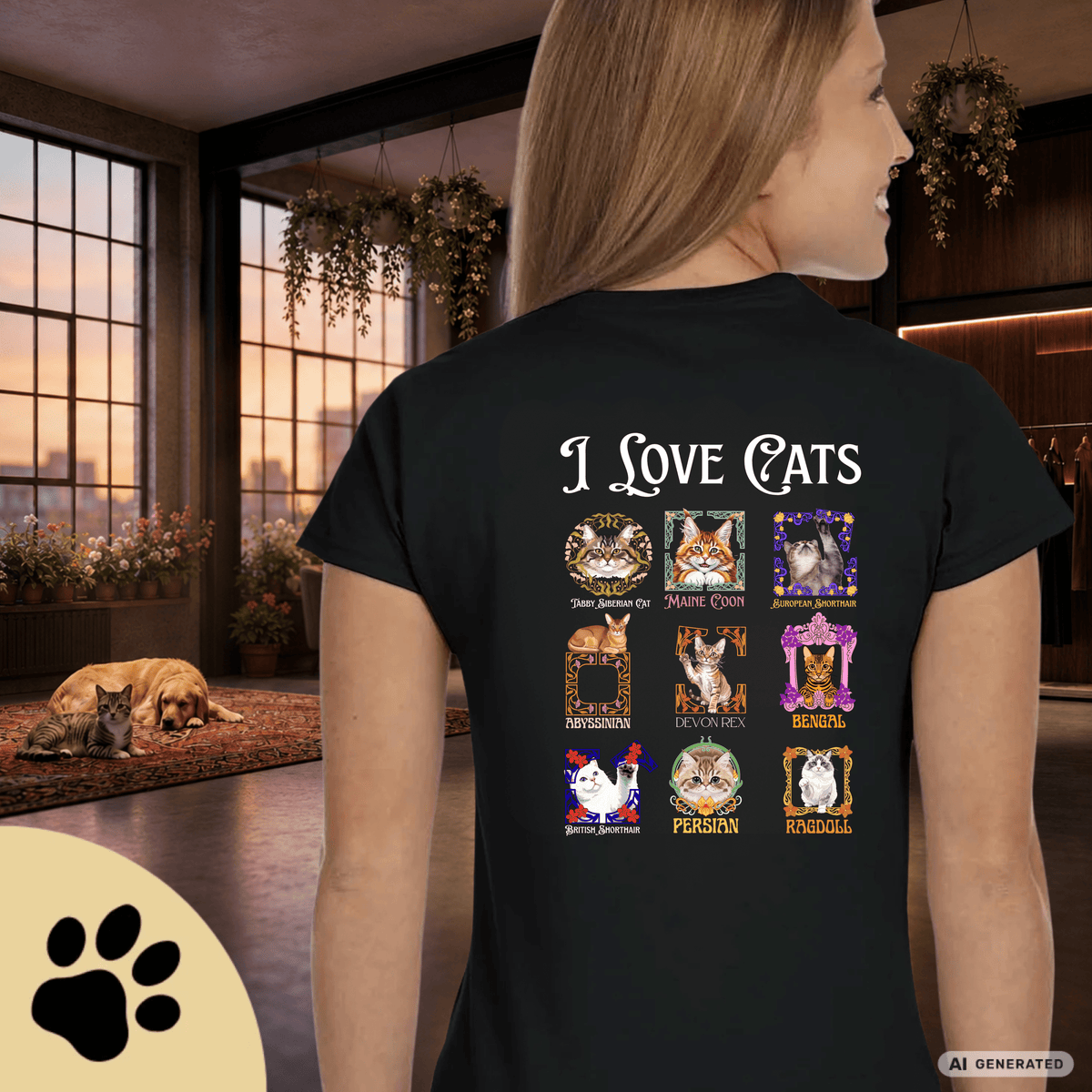 I Love Cats Shirt Classic Womens Crewneck T-shirt | Gildan® 64000L - Sunbeamstore