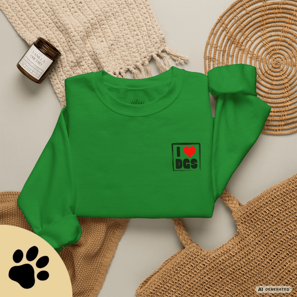 I Love D(O)GS – Minimalistischer Hunde-Sweatshirt mit Backprint | Unisex | Gildan 18000 - Sunbeamstore