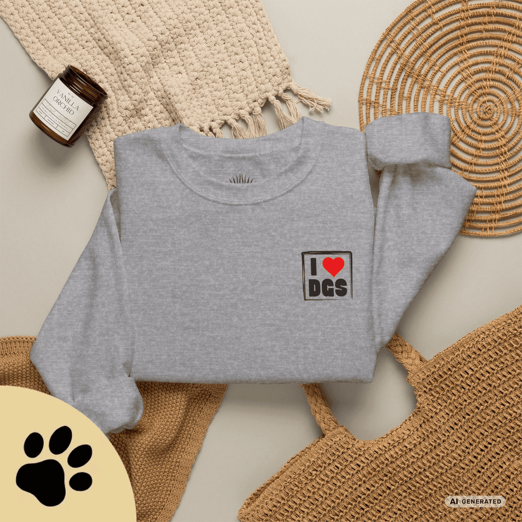 I Love D(O)GS – Minimalistischer Hunde-Sweatshirt mit Backprint | Unisex | Gildan 18000 - Sunbeamstore