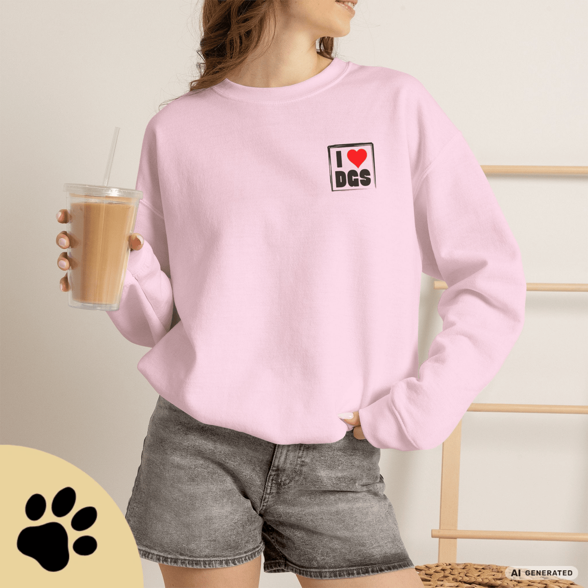 I Love D(O)GS – Minimalistischer Hunde-Sweatshirt mit Backprint | Unisex | Gildan 18000 - Sunbeamstore