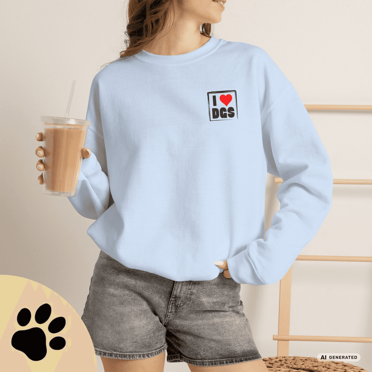 I Love D(O)GS – Minimalistischer Hunde-Sweatshirt mit Backprint | Unisex | Gildan 18000 - Sunbeamstore