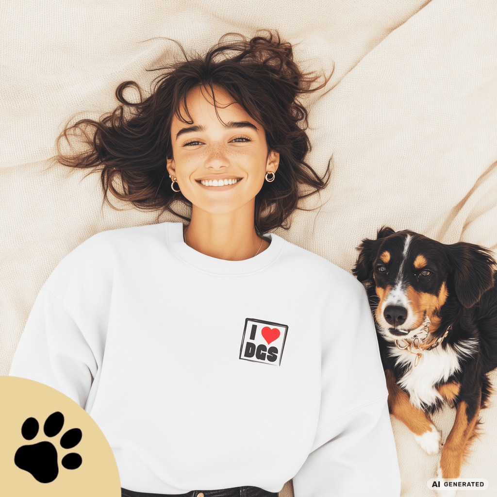 I Love D(O)GS – Minimalistischer Hunde-Sweatshirt mit Backprint | Unisex | Gildan 18000 - Sunbeamstore