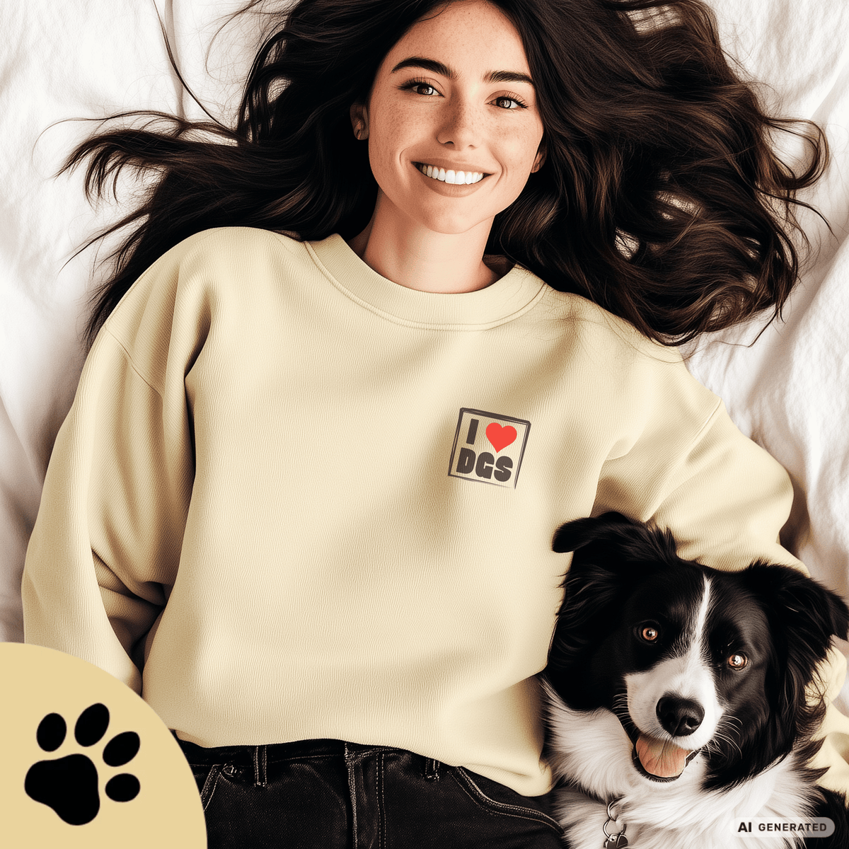 I Love D(O)GS – Minimalistischer Hunde-Sweatshirt mit Backprint | Unisex | Gildan 18000 - Sunbeamstore