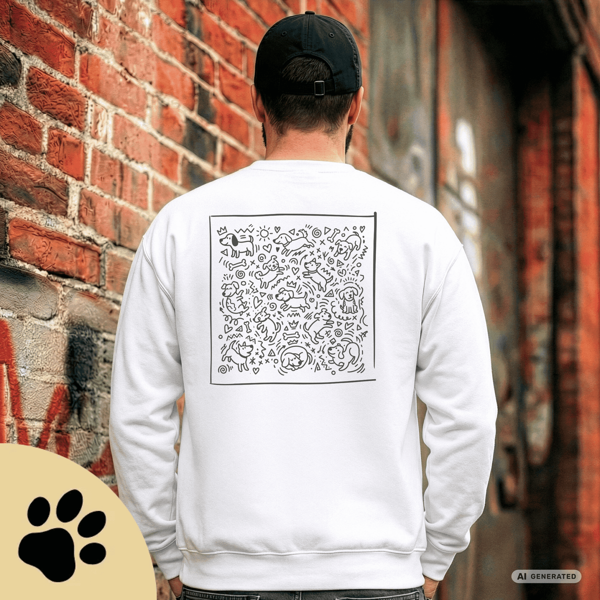 I Love D(O)GS – Minimalistischer Hunde-Sweatshirt mit Backprint | Unisex | Gildan 18000 - Sunbeamstore