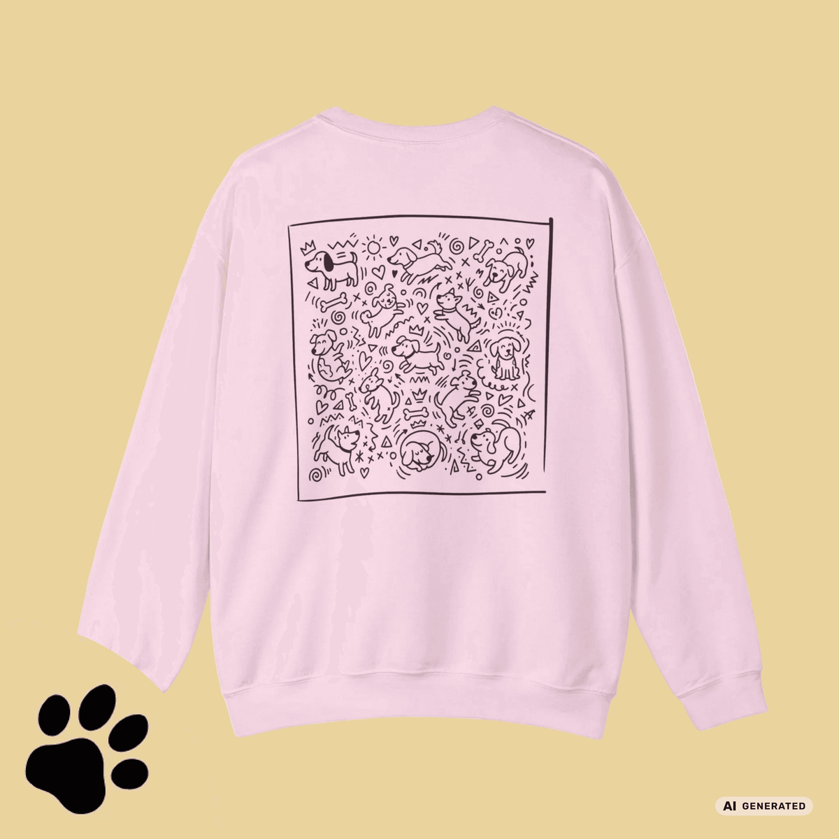 I Love D(O)GS – Minimalistischer Hunde-Sweatshirt mit Backprint | Unisex | Gildan 18000 - Sunbeamstore