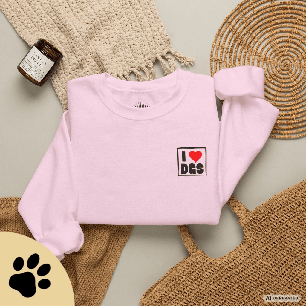 I Love D(O)GS – Minimalistischer Hunde-Sweatshirt mit Backprint | Unisex | Gildan 18000 - Sunbeamstore