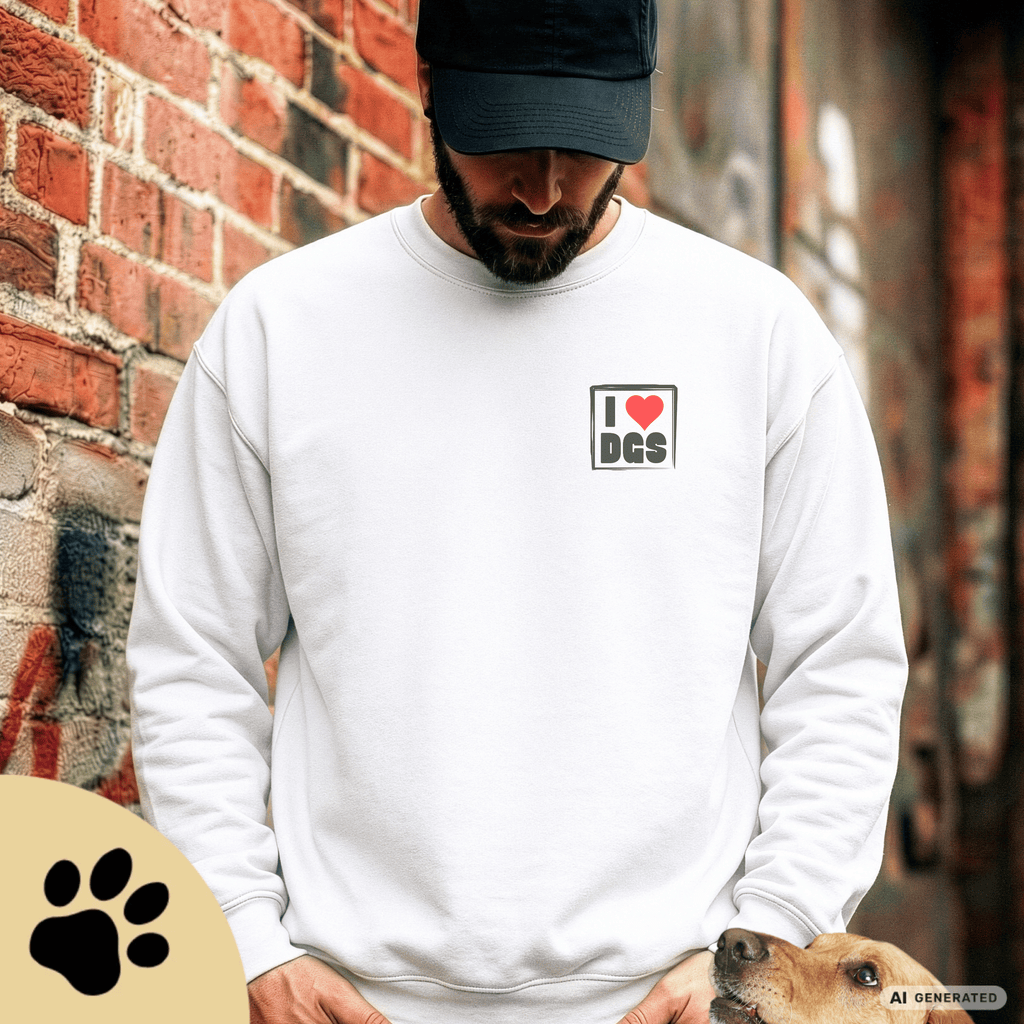 I Love D(O)GS – Minimalistischer Hunde-Sweatshirt mit Backprint | Unisex | Gildan 18000 - Sunbeamstore