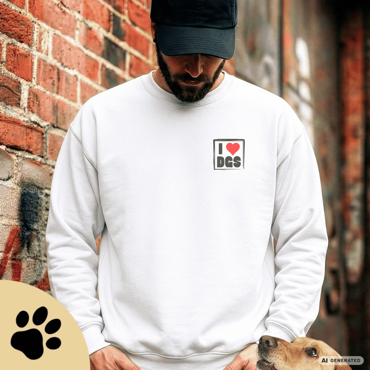 I Love D(O)GS – Minimalistischer Hunde-Sweatshirt mit Backprint | Unisex | Gildan 18000 - Sunbeamstore