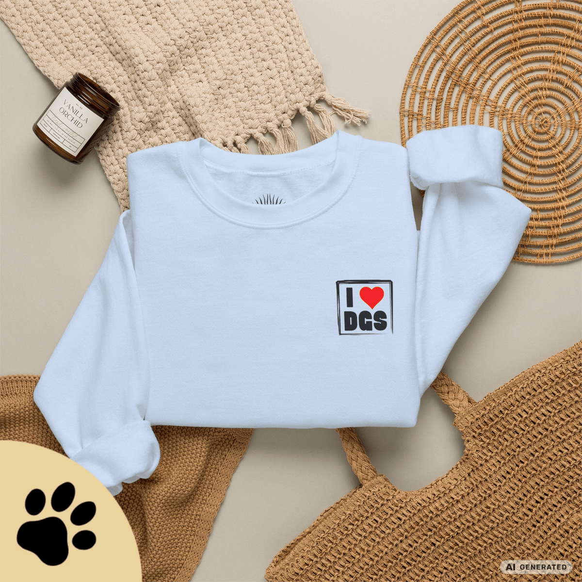 I Love D(O)GS – Minimalistischer Hunde-Sweatshirt mit Backprint | Unisex | Gildan 18000 - Sunbeamstore