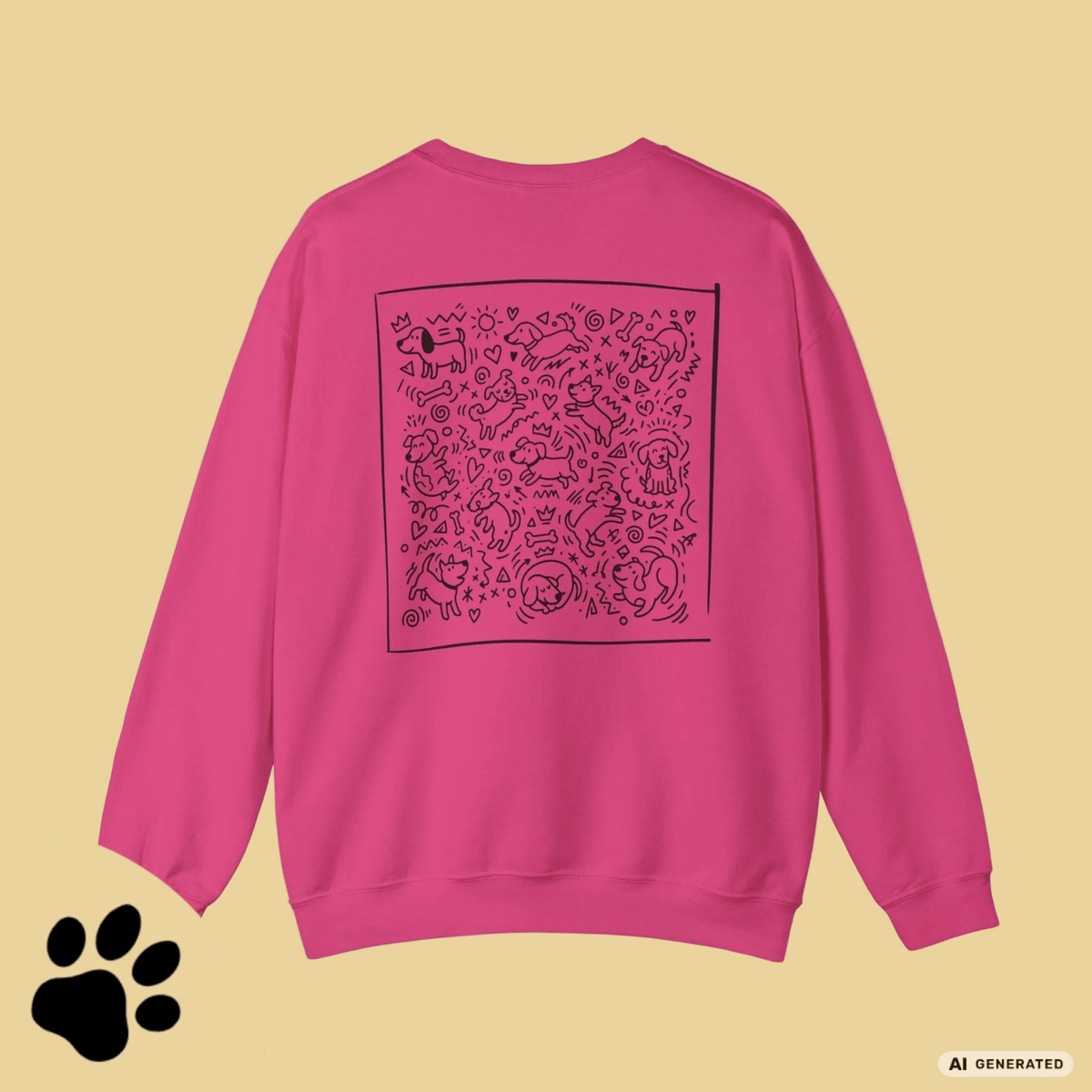 I Love D(O)GS – Minimalistischer Hunde-Sweatshirt mit Backprint | Unisex | Gildan 18000 - Sunbeamstore