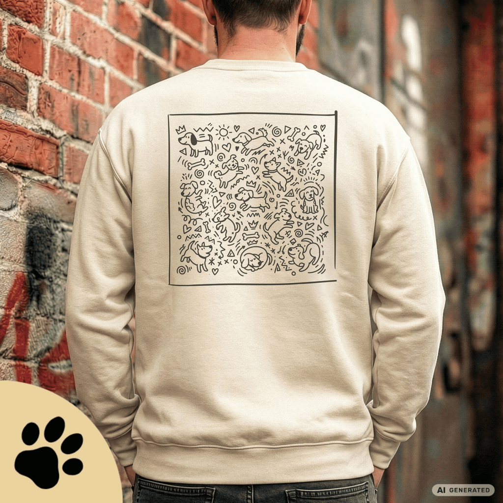 I Love D(O)GS – Minimalistischer Hunde-Sweatshirt mit Backprint | Unisex | Gildan 18000 - Sunbeamstore