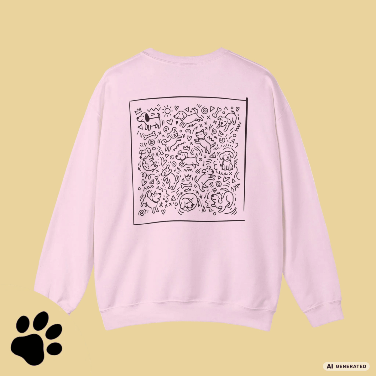 I Love D(O)GS – Minimalistischer Hunde-Sweatshirt mit Backprint | Unisex | Gildan 18000 - Sunbeamstore