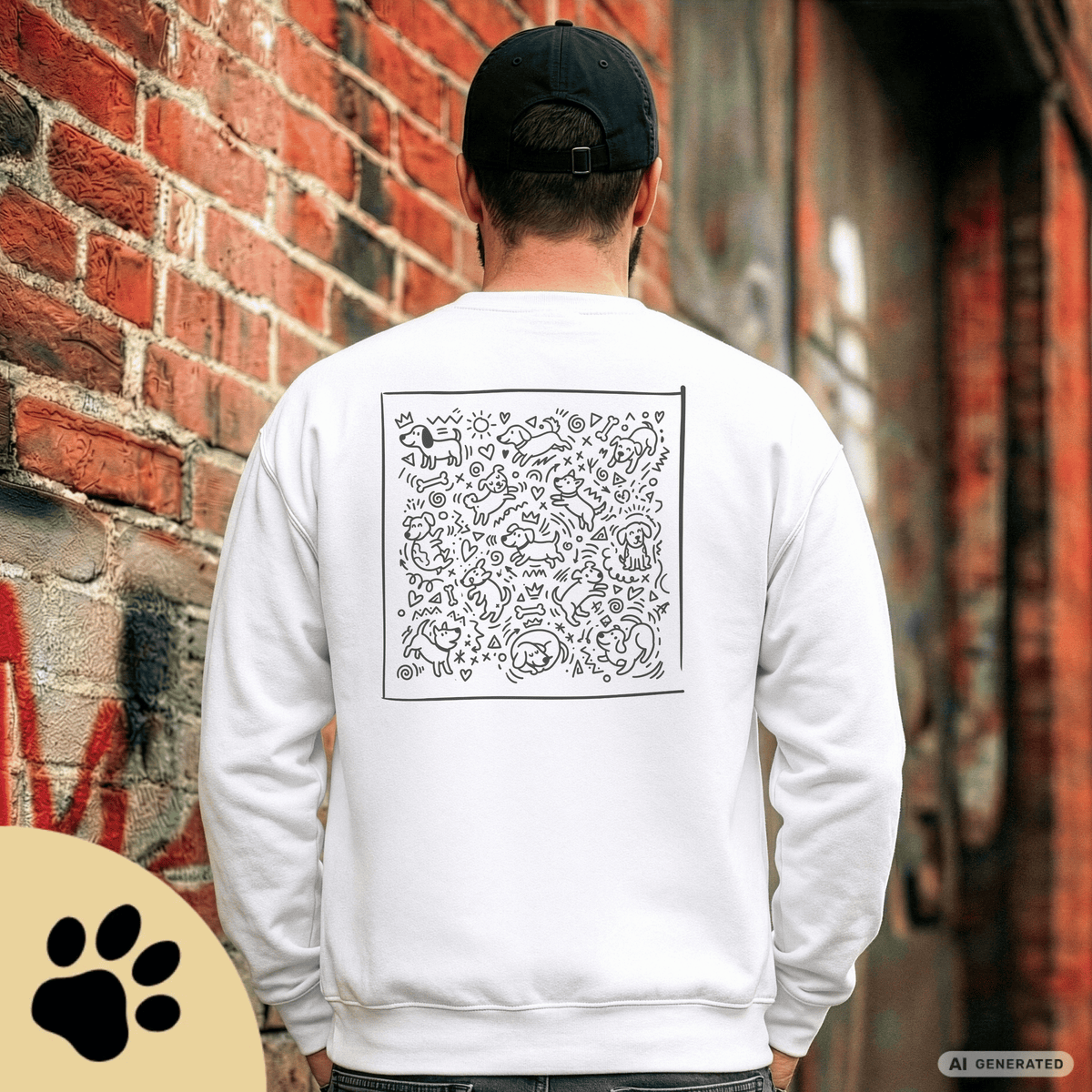 I Love D(O)GS – Minimalistischer Hunde-Sweatshirt mit Backprint | Unisex | Gildan 18000 - Sunbeamstore