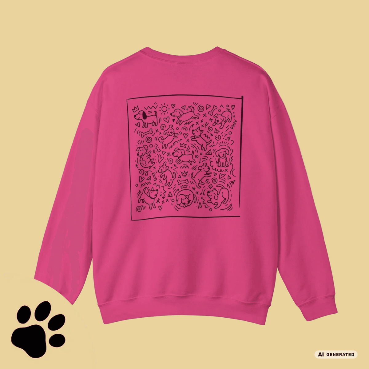 I Love D(O)GS – Minimalistischer Hunde-Sweatshirt mit Backprint | Unisex | Gildan 18000 - Sunbeamstore
