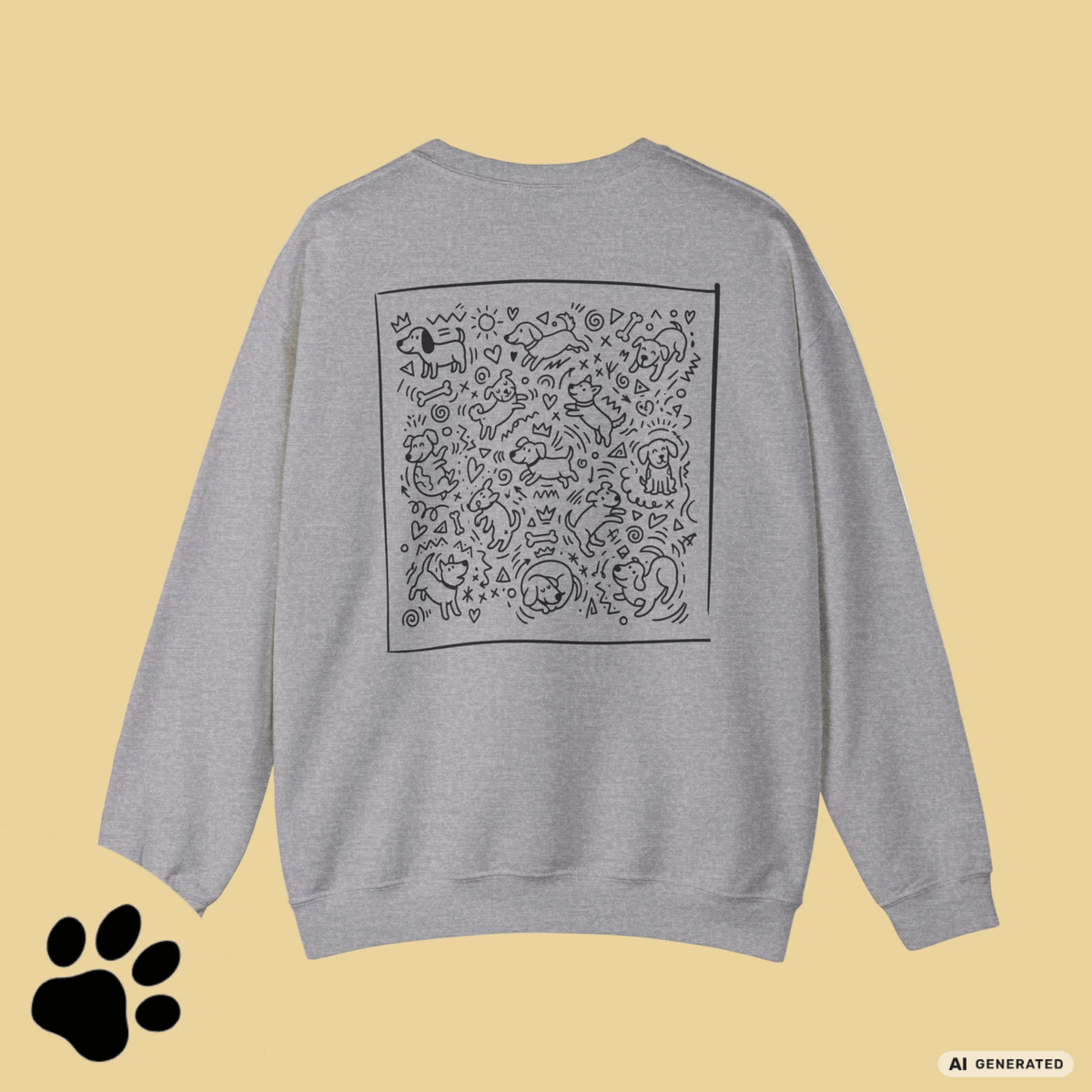 I Love D(O)GS – Minimalistischer Hunde-Sweatshirt mit Backprint | Unisex | Gildan 18000 - Sunbeamstore