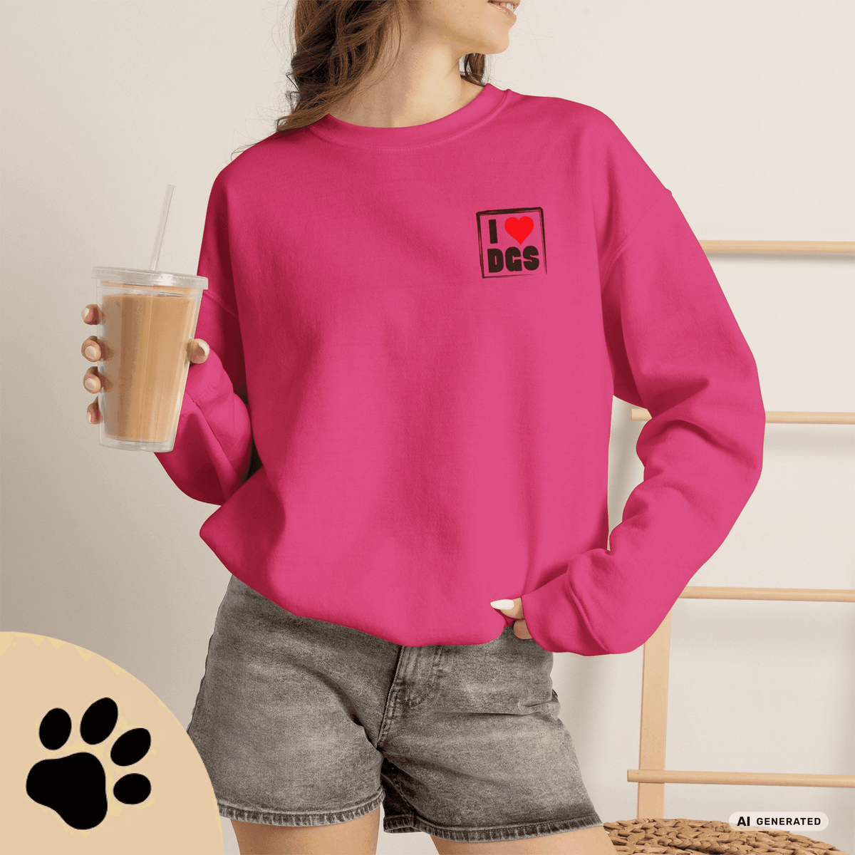 I Love D(O)GS – Minimalistischer Hunde-Sweatshirt mit Backprint | Unisex | Gildan 18000 - Sunbeamstore