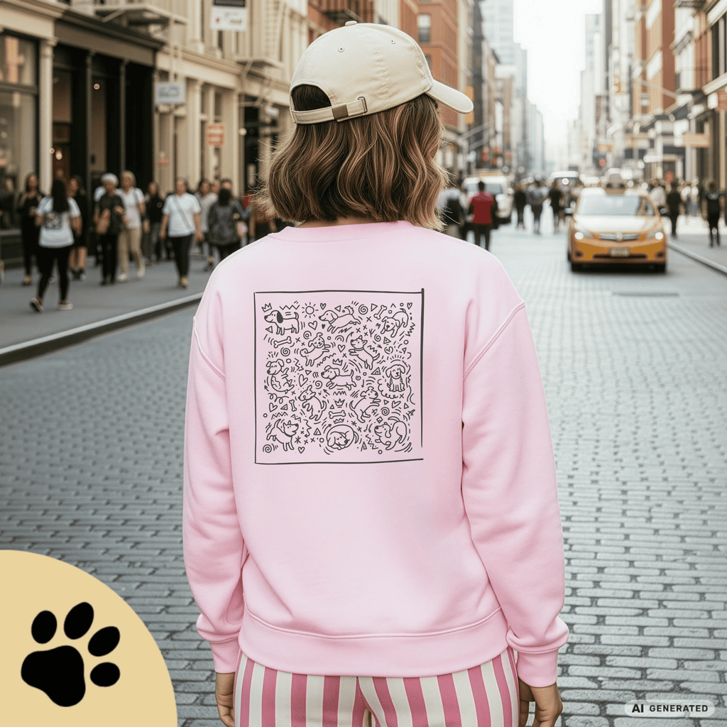I Love D(O)GS – Minimalistischer Hunde-Sweatshirt mit Backprint | Unisex | Gildan 18000 - Sunbeamstore