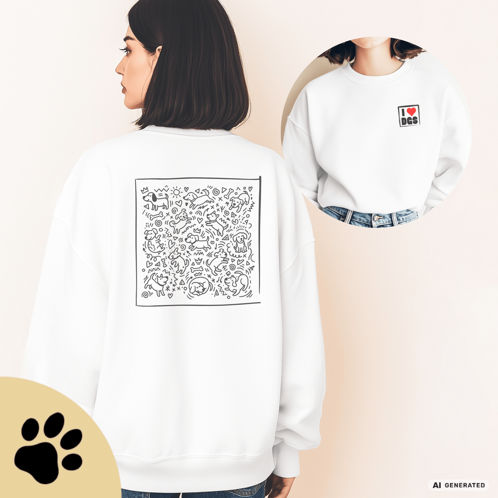 I Love D(O)GS – Minimalistischer Hunde-Sweatshirt mit Backprint | Unisex | Gildan 18000 - Sunbeamstore