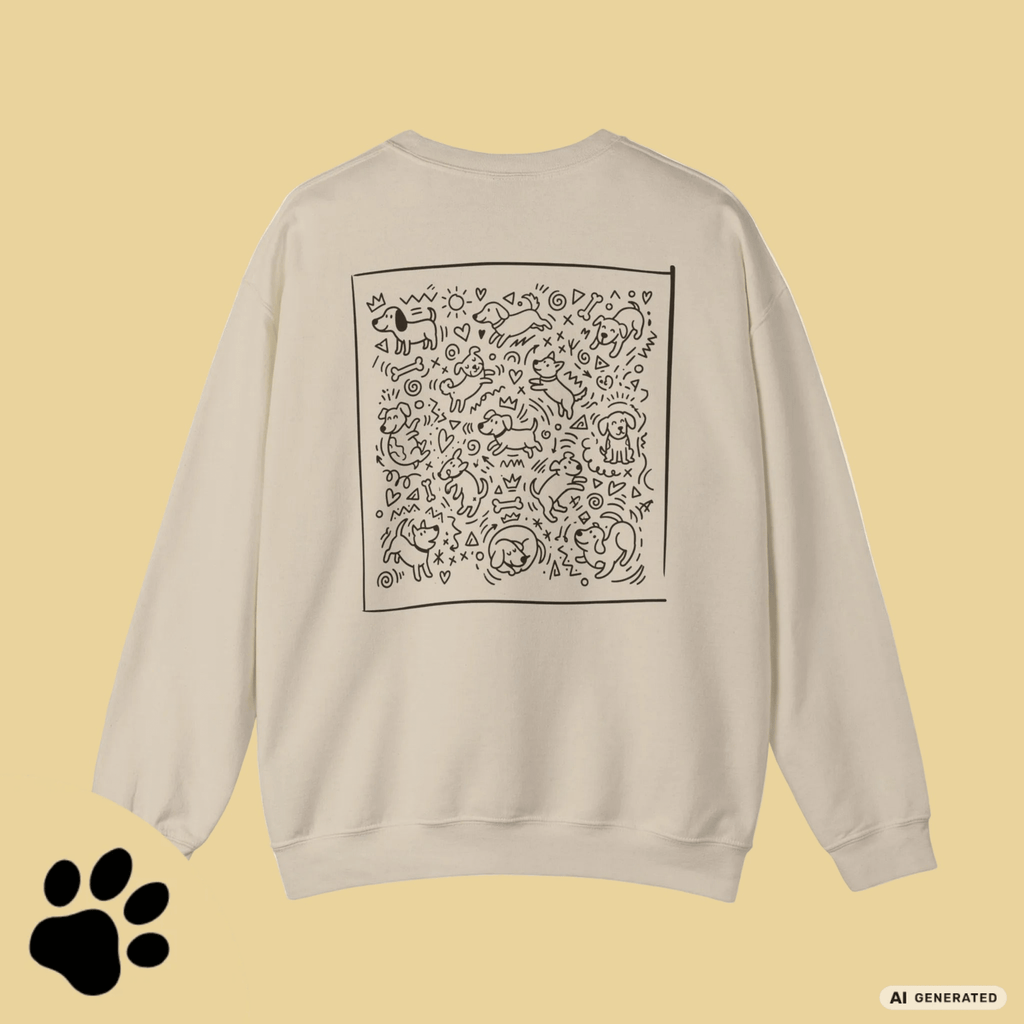 I Love D(O)GS – Minimalistischer Hunde-Sweatshirt mit Backprint | Unisex | Gildan 18000 - Sunbeamstore