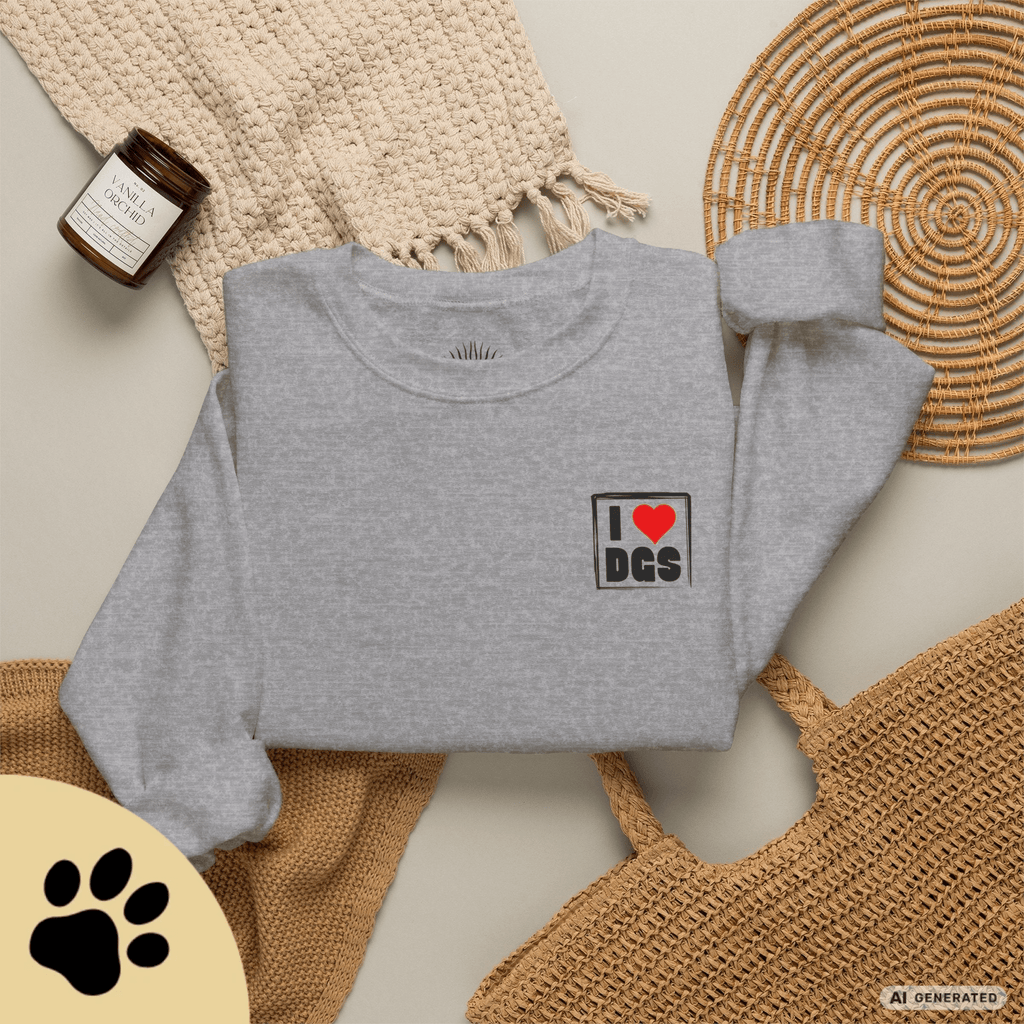 I Love D(O)GS – Minimalistischer Hunde-Sweatshirt mit Backprint | Unisex | Gildan 18000 - Sunbeamstore