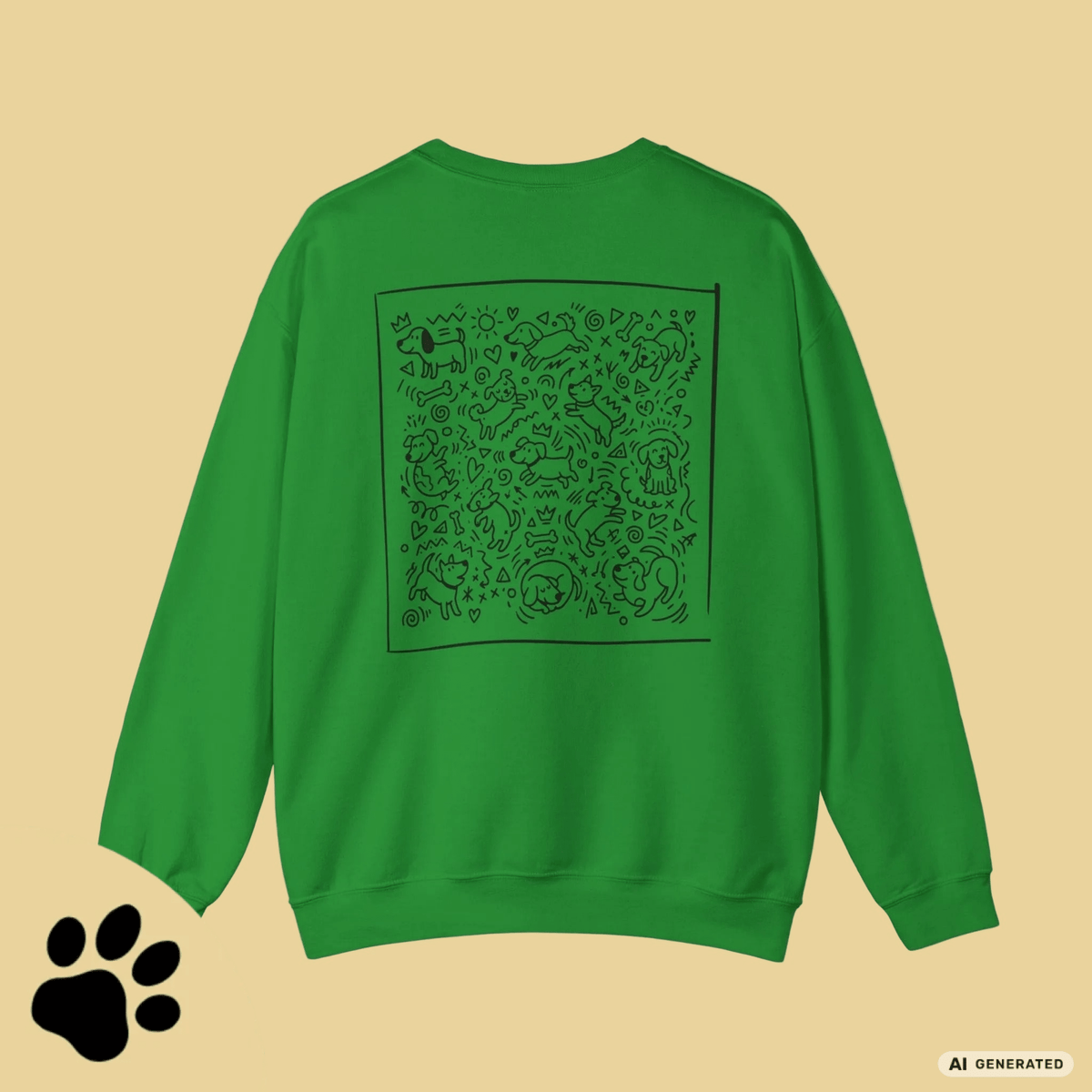I Love D(O)GS – Minimalistischer Hunde-Sweatshirt mit Backprint | Unisex | Gildan 18000 - Sunbeamstore