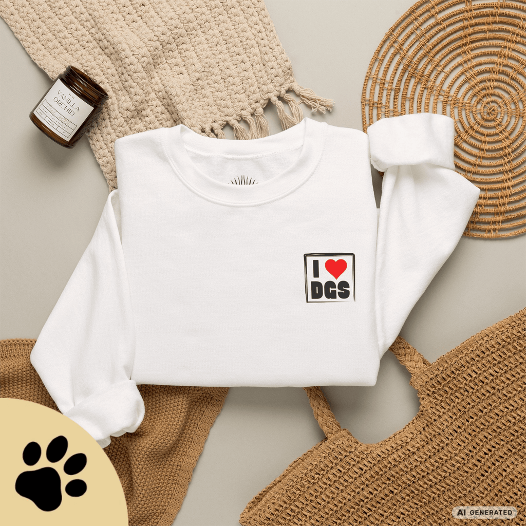 I Love D(O)GS – Minimalistischer Hunde-Sweatshirt mit Backprint | Unisex | Gildan 18000 - Sunbeamstore