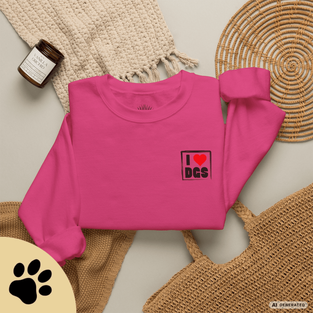 I Love D(O)GS – Minimalistischer Hunde-Sweatshirt mit Backprint | Unisex | Gildan 18000 - Sunbeamstore
