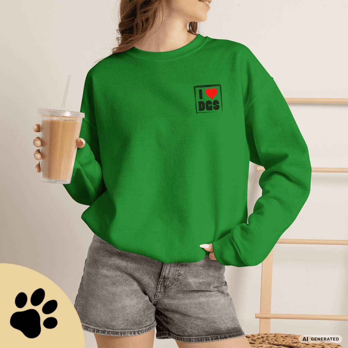I Love D(O)GS – Minimalistischer Hunde-Sweatshirt mit Backprint | Unisex | Gildan 18000 - Sunbeamstore