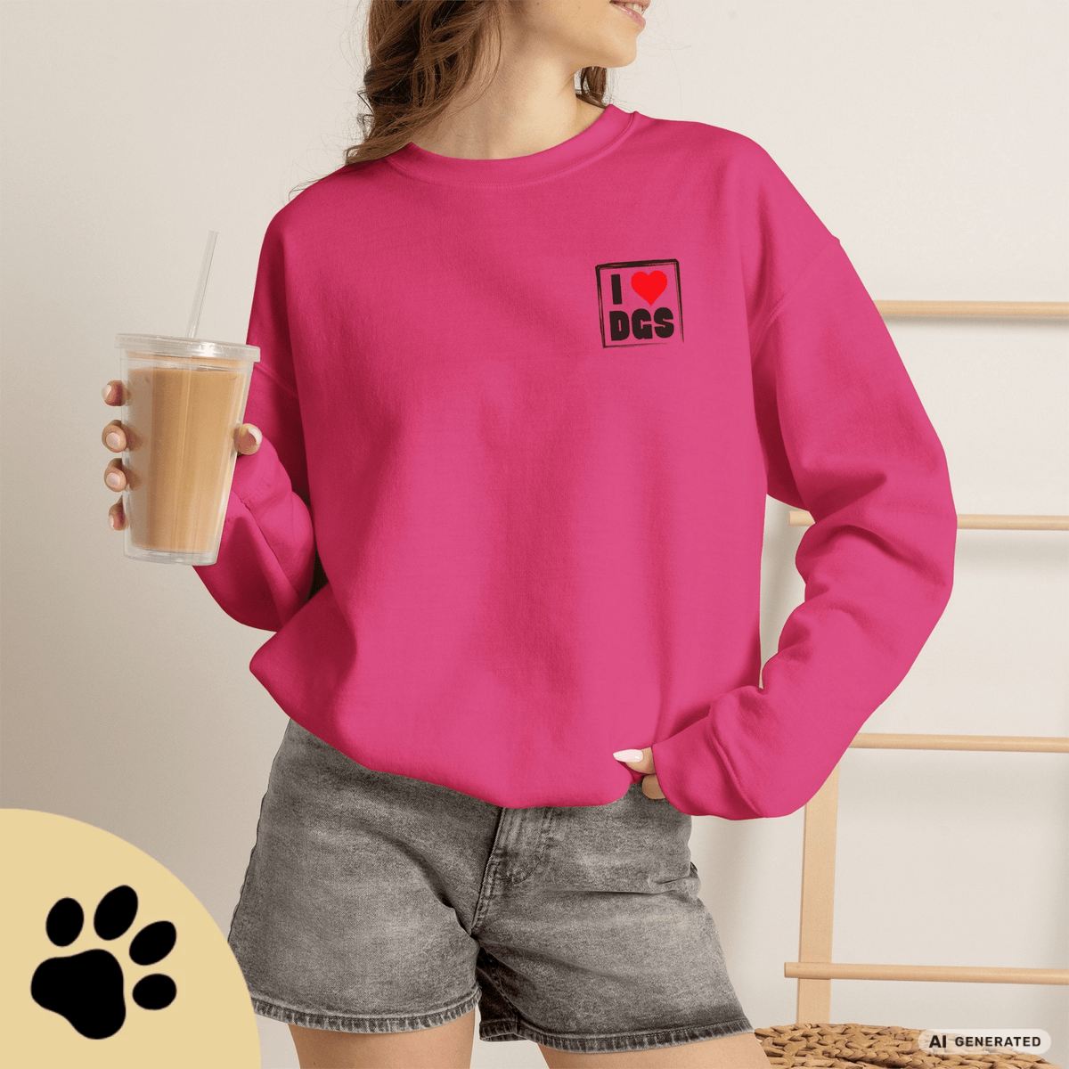 I Love D(O)GS – Minimalistischer Hunde-Sweatshirt mit Backprint | Unisex | Gildan 18000 - Sunbeamstore