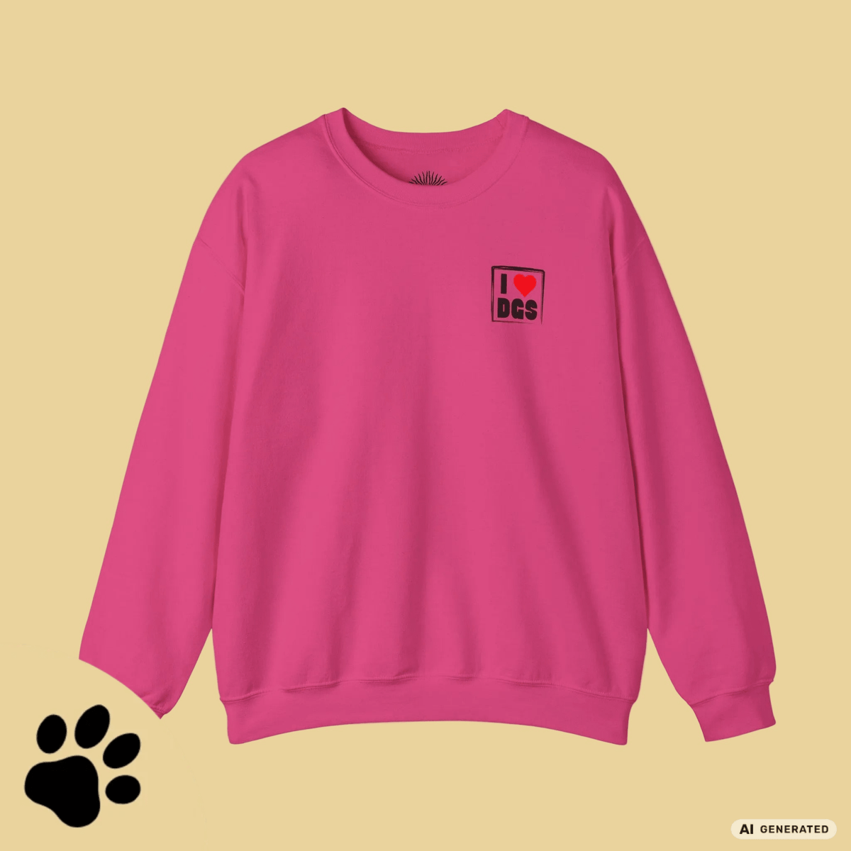 I Love D(O)GS – Minimalistischer Hunde-Sweatshirt mit Backprint | Unisex | Gildan 18000 - Sunbeamstore