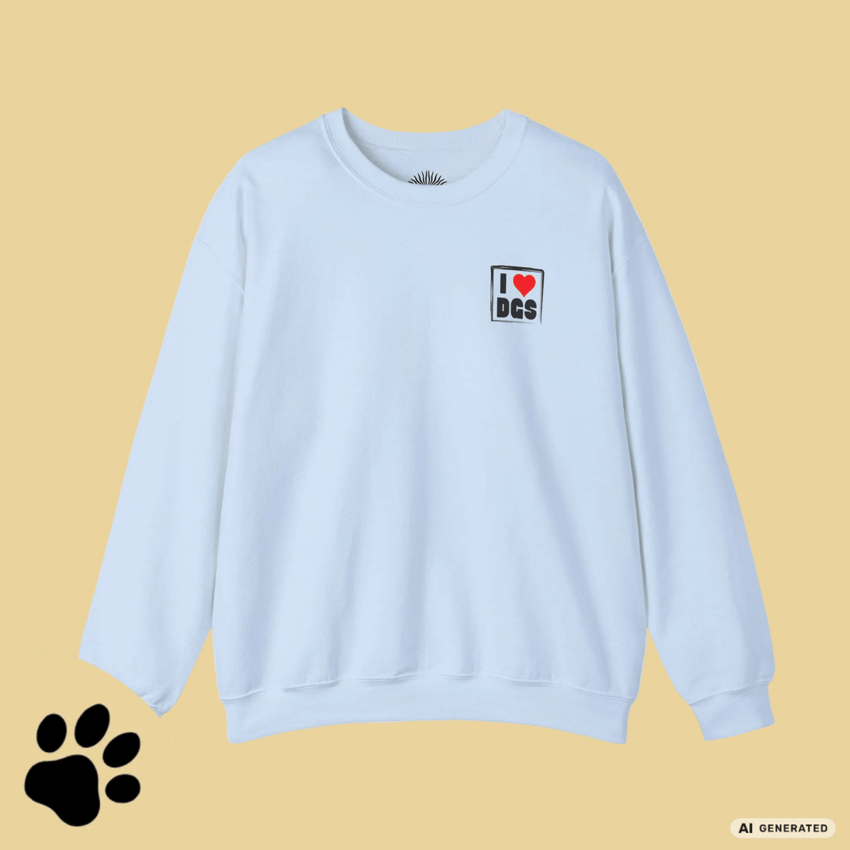 I Love D(O)GS – Minimalistischer Hunde-Sweatshirt mit Backprint | Unisex | Gildan 18000 - Sunbeamstore