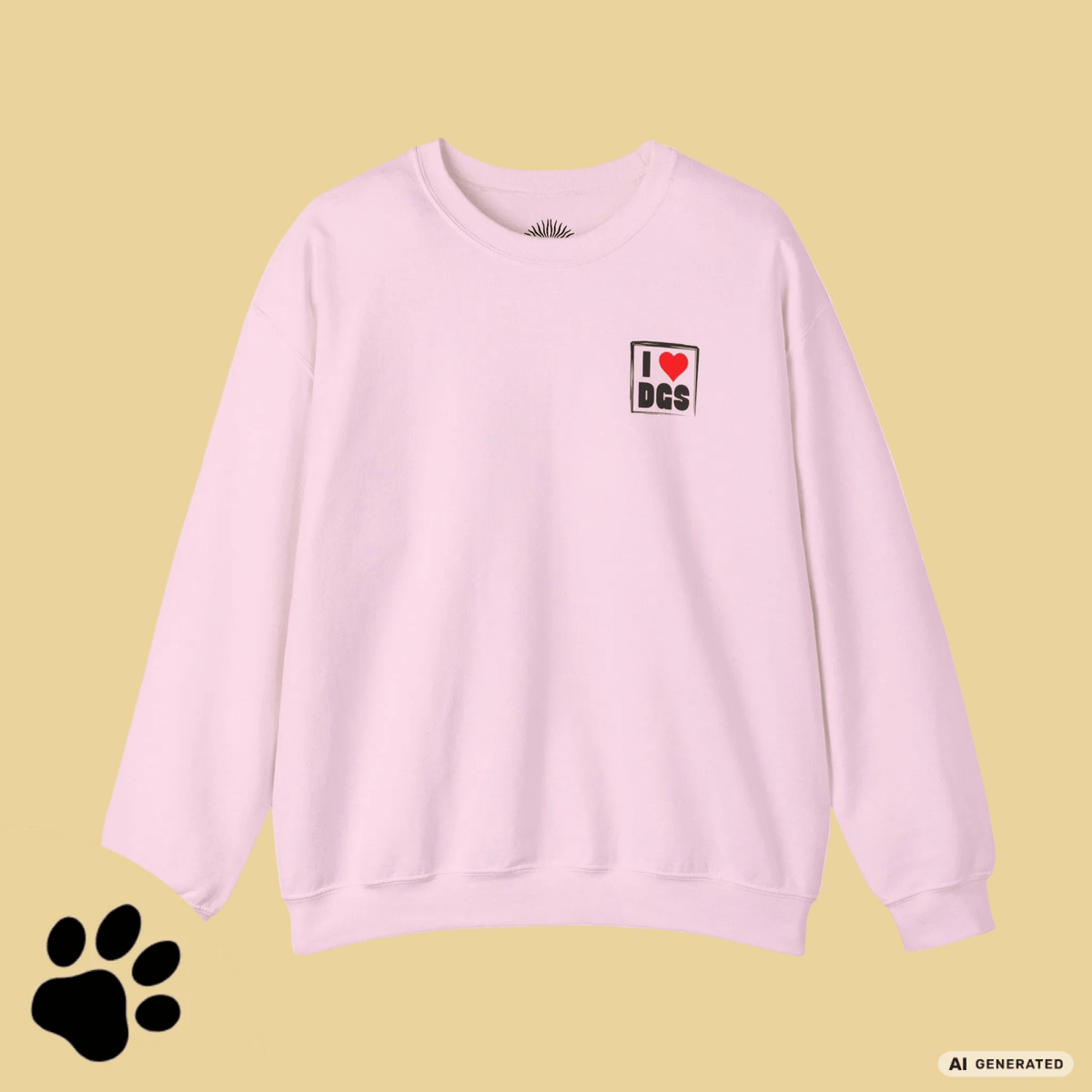 I Love D(O)GS – Minimalistischer Hunde-Sweatshirt mit Backprint | Unisex | Gildan 18000 - Sunbeamstore