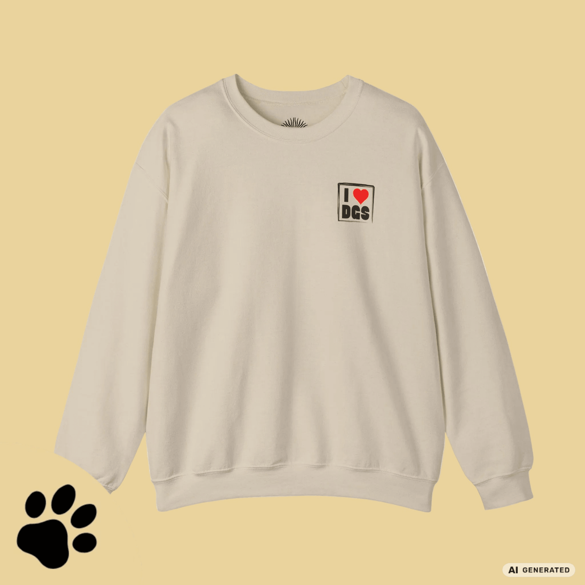 I Love D(O)GS – Minimalistischer Hunde-Sweatshirt mit Backprint | Unisex | Gildan 18000 - Sunbeamstore