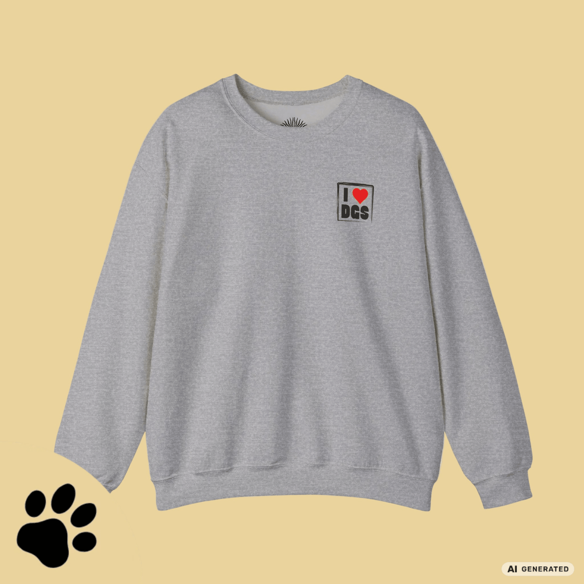 I Love D(O)GS – Minimalistischer Hunde-Sweatshirt mit Backprint | Unisex | Gildan 18000 - Sunbeamstore