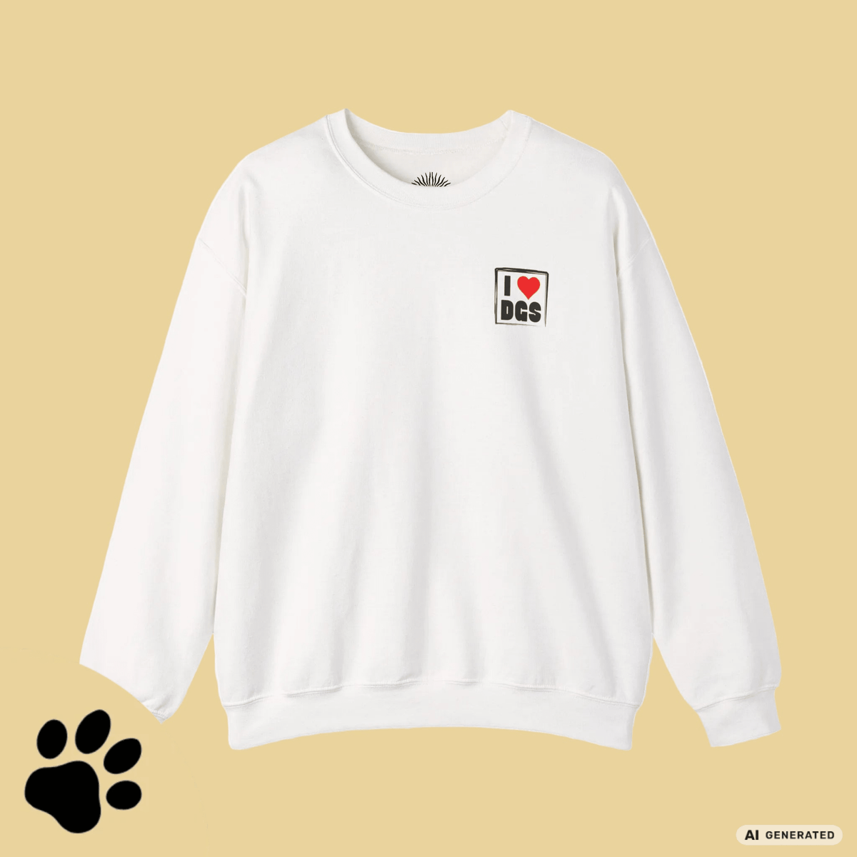 I Love D(O)GS – Minimalistischer Hunde-Sweatshirt mit Backprint | Unisex | Gildan 18000 - Sunbeamstore