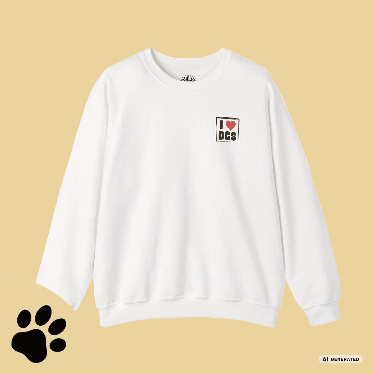 I Love D(O)GS – Minimalistischer Hunde-Sweatshirt mit Backprint | Unisex | Gildan 18000 - Sunbeamstore