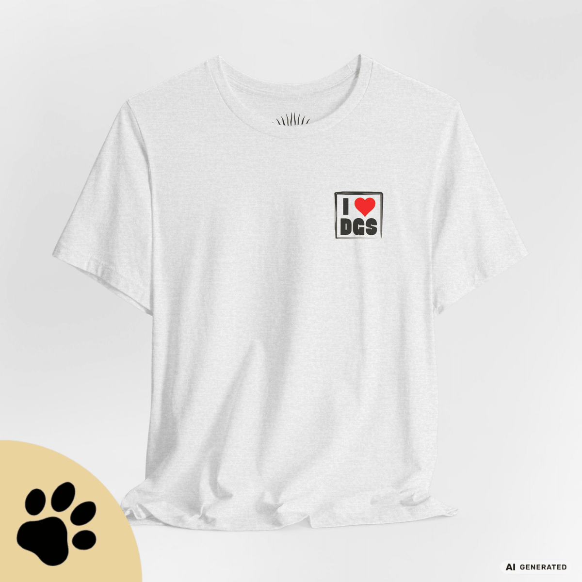 I LOVE D(O)GS – Minimalistisches Hunde T-Shirt mit Dog Doodle Backprint | Bella+Canvas 3001 - Sunbeamstore
